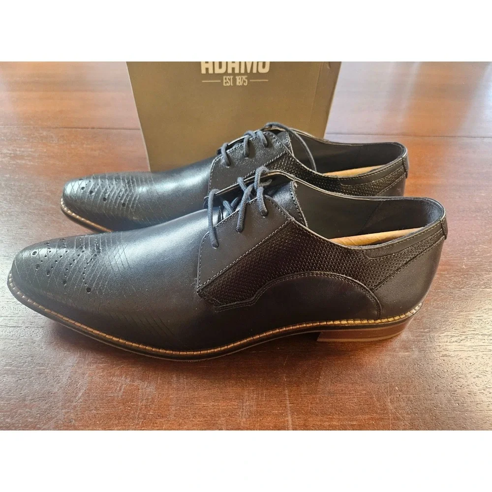 Stacy Adams Men's 11.5 Oxford Jovian Navy Marine Leather Dress Shoes 25504-410